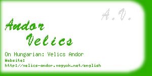 andor velics business card